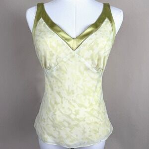 Ann Taylor Green Silk Tank Top Y2K Minimal Luxe Euro Summer Cami Size Small P